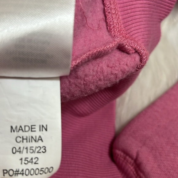 Hurley Pink Zip Up Hoodie Sweatshirt with Floral Patch - Picture 9 of 9